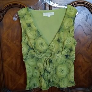 Ronit Zilkha Sleeveless Rose Print Blouse, Size 14
